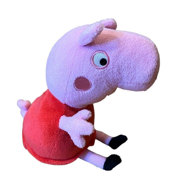 7.5” Peppa Pig Wearing Red Dress Plush Stuffed Animal Toy Doll - Picture 1 of 5